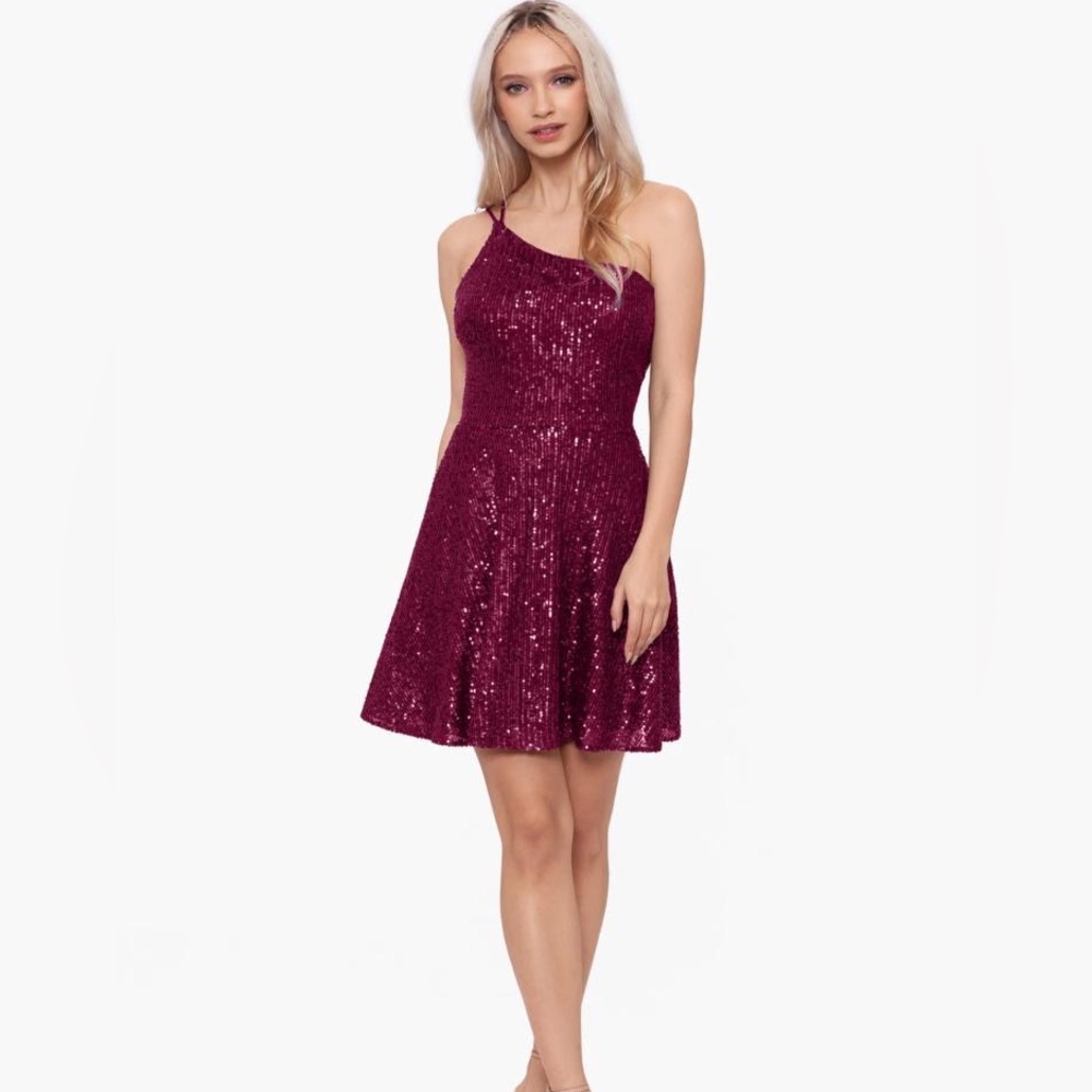 BLONDIE NITES the winner sequins mini dress brand new one shoulder size 3 JR